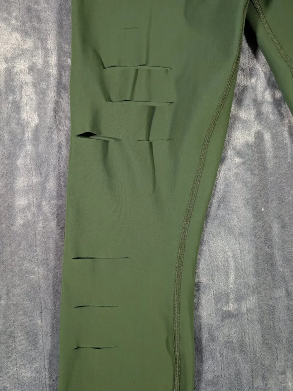 Alo Yoga High Waist Ripped Warrior Legging Hunter Green Pants Size M, 1268